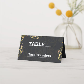 Steampunk Extravaganza Vintage Clockwork Wedding Place Card