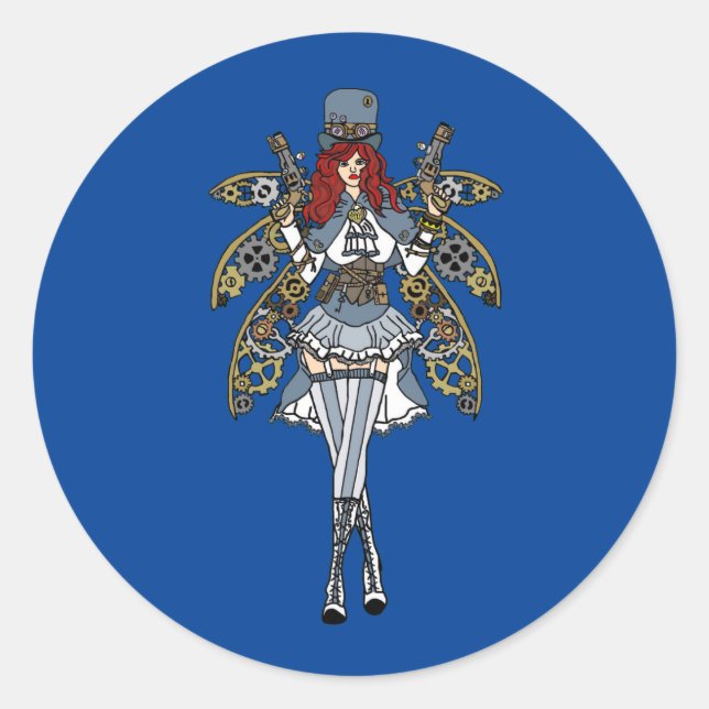 Steampunk Faerie Gal Sticker (Front)