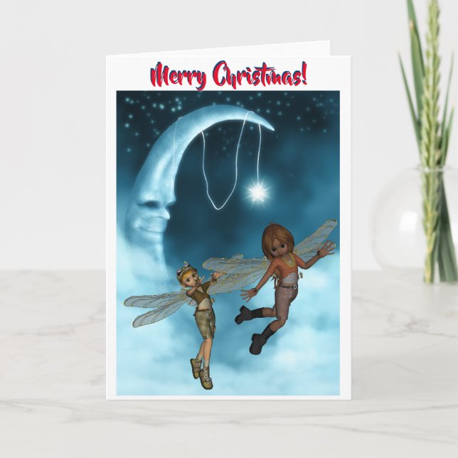 Steampunk Fairy Christmas Card (Front)