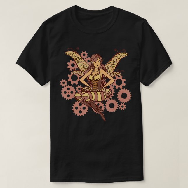 Steampunk Fairy Retro Look  T-Shirt (Design Front)