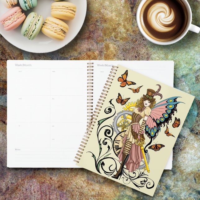 Steampunk Fairy Yellow Clock Gears Planner (Creator Uploaded)