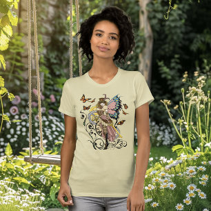 Steampunk Fairy Yellow Clock Gears T-Shirt