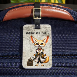 Steampunk Fennec Fox World Traveller Luggage Tag