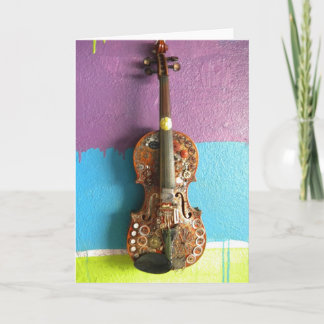 Steampunk Fiddle Note Card