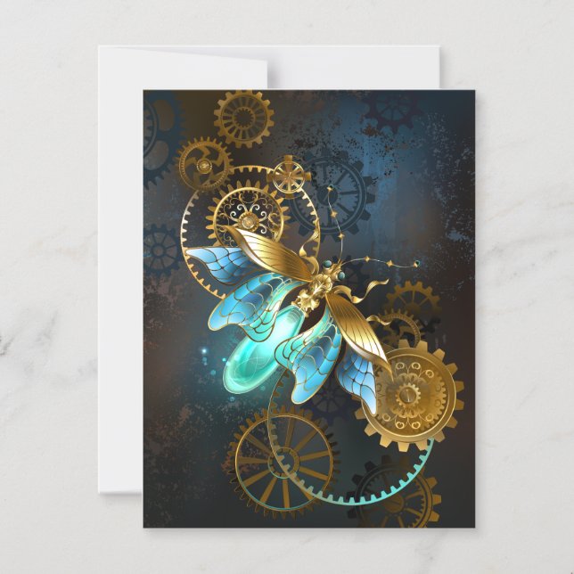 Steampunk Firefly Magnetic Invitation (Front)