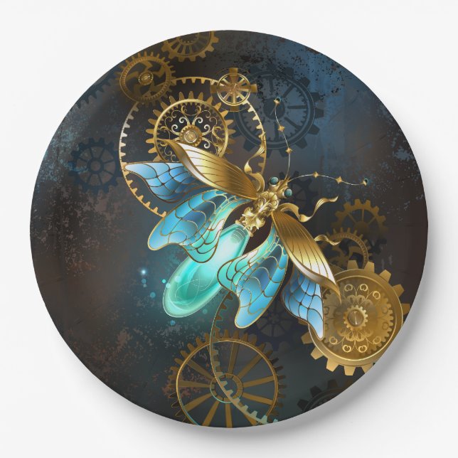 Steampunk Firefly Paper Plate (Front)