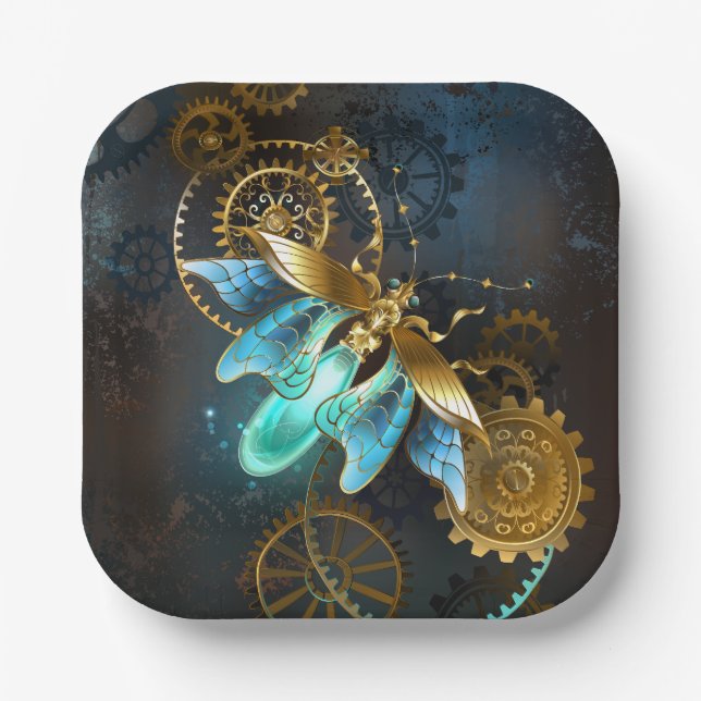 Steampunk Firefly Paper Plate (Front)