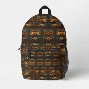 Steampunk Fish pattern Printed Backpack