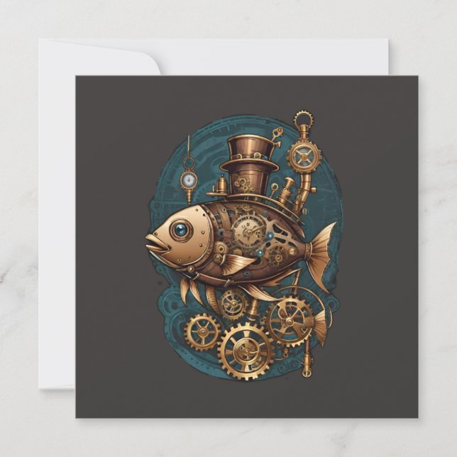 Steampunk Fish Vintage Retro Style (Front)