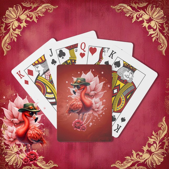 Steampunk Flamingo – Fantasy Digital Artwork  Playing Cards (Creator Uploaded)