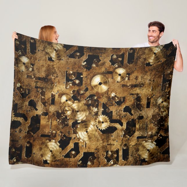 Steampunk Fleece Blanket (In Situ)