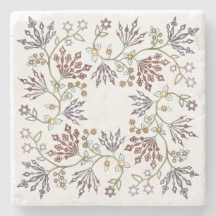 Steampunk Floral Clockwork Stone Coaster