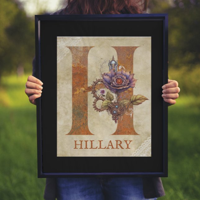 Steampunk Floral Letter H Poster (Creator Uploaded)