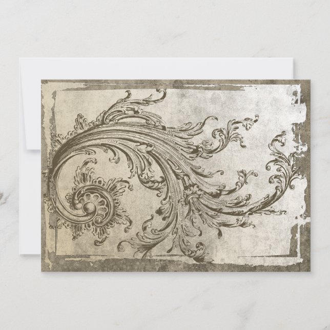 Steampunk Flourish Vintage Anniversary  Invitation (Front)