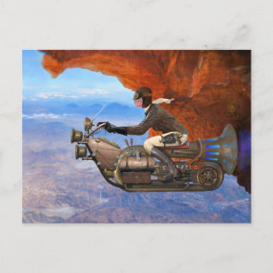 Steampunk Flying Machine Postcard