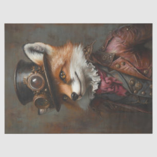 Steampunk Fox Wearing Goggles Decoupage Tissue Paper