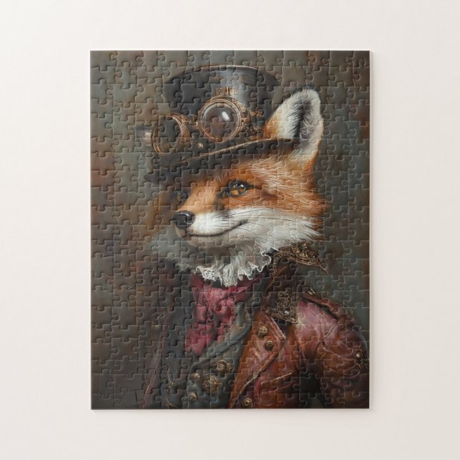 Steampunk Fox Wearing Goggles Jigsaw Puzzle (Vertical)