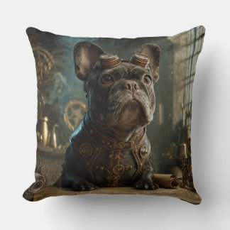 Steampunk Frenchie (Edition 1) - Throw Pillow
