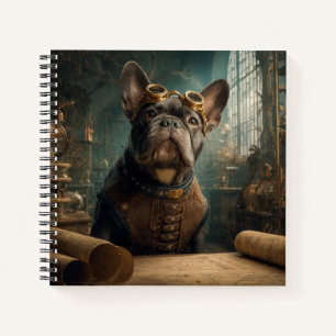 Steampunk Frenchie (Edition 2) - Deluxe Spiral  Notebook