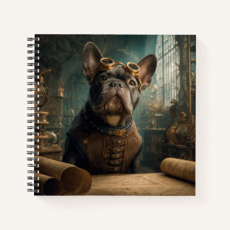 Steampunk Frenchie (Edition 2) - Deluxe Spiral Notebook