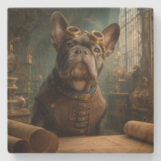 Steampunk Frenchie (Edition 2) - SandStone Coaster