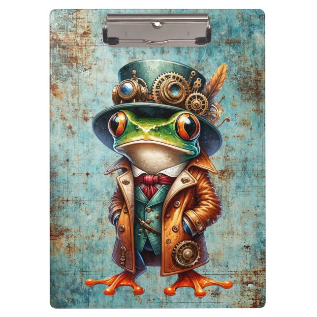 Steampunk Frog  Clipboard (Front)