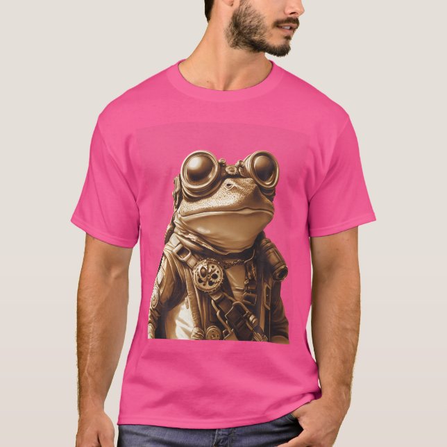 Steampunk Frog Fantasy Art T-Shirt (Front)