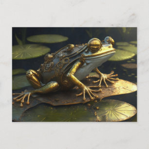 Steampunk Frog   Gothic Art Postcard