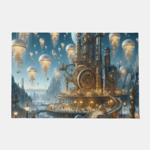 Steampunk Futuristic Ancient City with Jellyfish Doormat