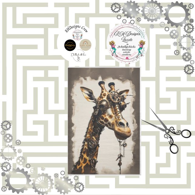 Steampunk futuristic happy camel decoupage  tissue paper (Creator Uploaded)