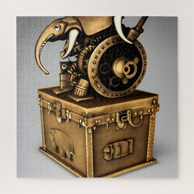 Steampunk Ganesh Elephant Timetravel Device Jigsaw Puzzle (Vertical)
