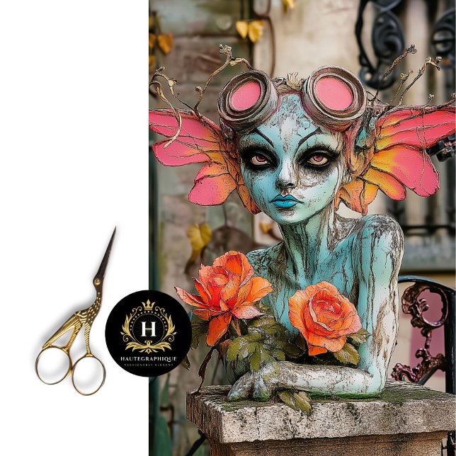 Steampunk Gargoyle Floral Decoupage  Tissue Paper (Creator Uploaded)