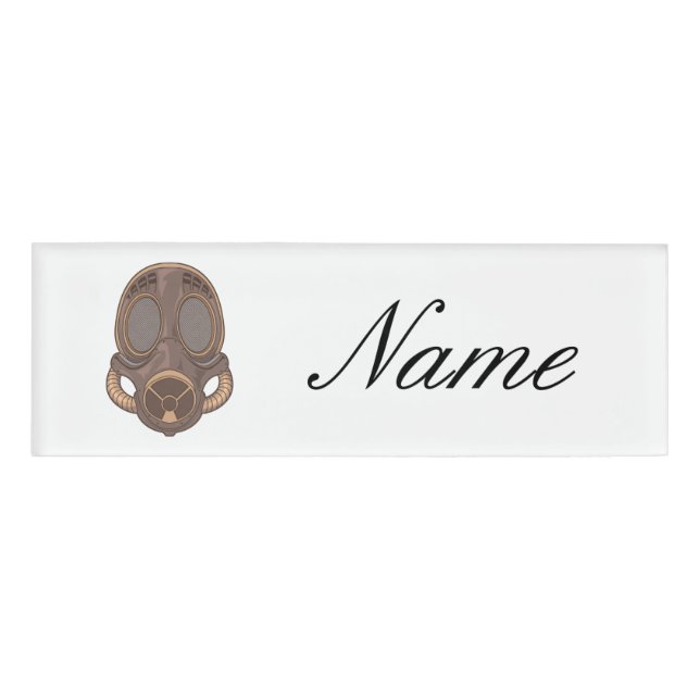 Steampunk Gas Mask Thunder_Cove Name Tag (Front)