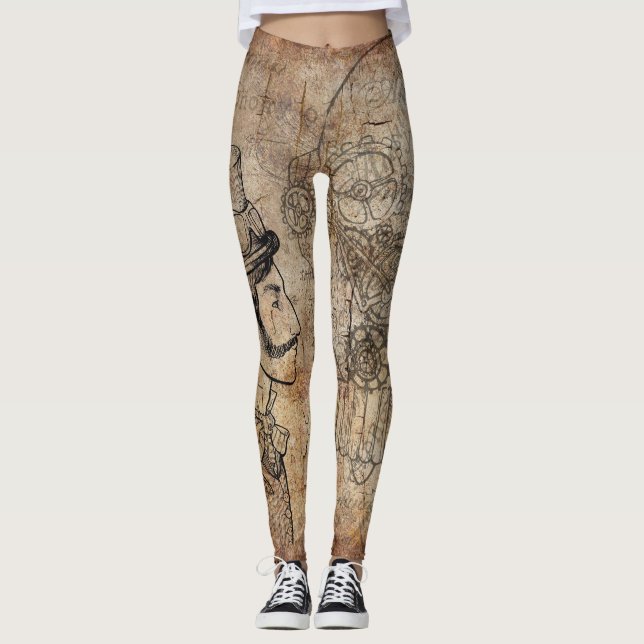 Steampunk gear art leggings (Front)