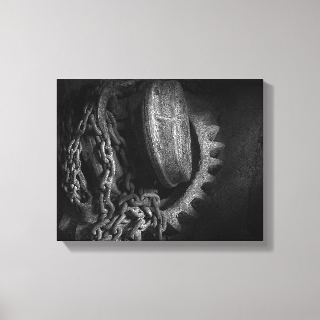 Steampunk - Gear - Hoist and chain Canvas Print (Front)