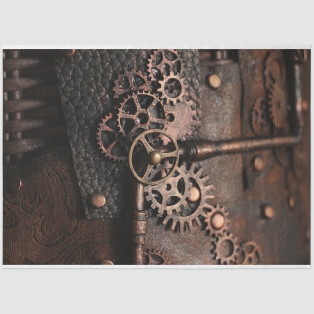 Steampunk Gears 2 Decoupage 20x30 Tissue Paper (Front)