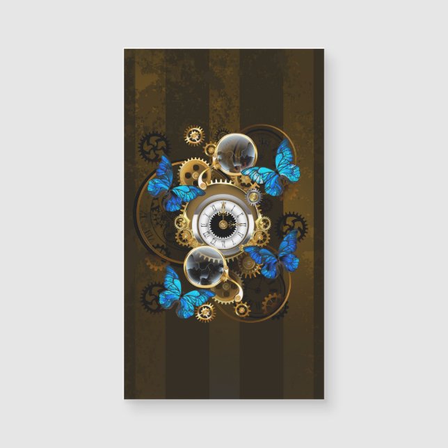 Steampunk Gears and Blue Butterflies (Front)