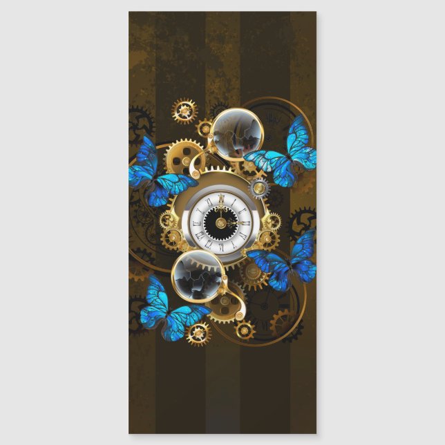 Steampunk Gears and Blue Butterflies (Front)