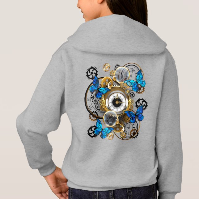 Steampunk Gears and Blue Butterflies (Back)
