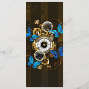 Steampunk Gears and Blue Butterflies Advice Card