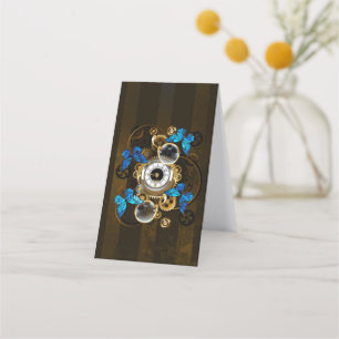 Steampunk Gears and Blue Butterflies Appointment Card