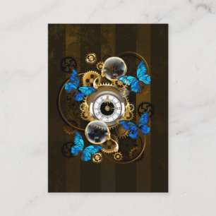 Steampunk Gears and Blue Butterflies Appointment Card