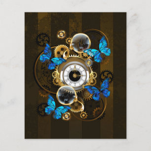 Steampunk Gears and Blue Butterflies Flyer