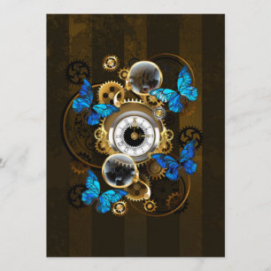 Steampunk Gears and Blue Butterflies Menu