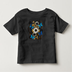 Steampunk Gears and Blue Butterflies Toddler T-Shirt