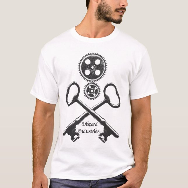 Steampunk Gears and Keys Destroyed Tee (Front)