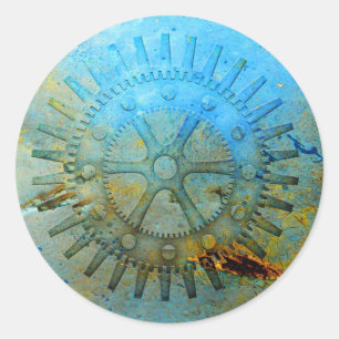 Steampunk Gears Classic Round Sticker