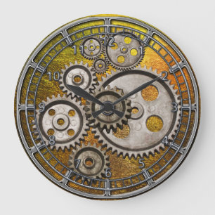 steampunk gears cogs engine vintage machine clock