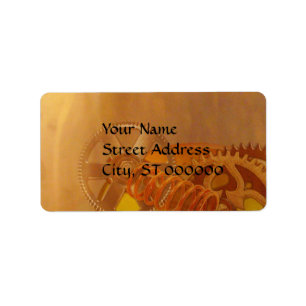 steampunk gears cogs mechanics design label