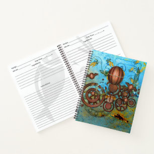 Steampunk Gears Collage Recipe Notebook